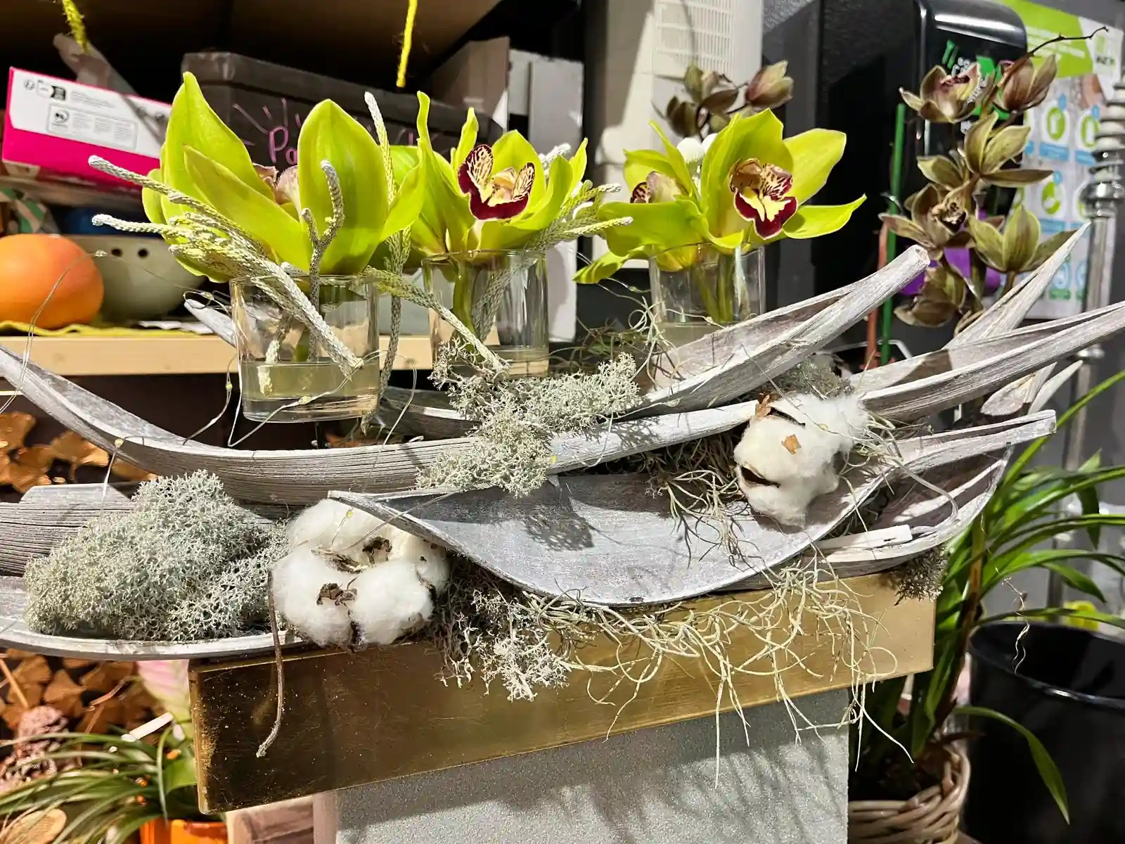 Atelier floral — orchidées en barquettes (2)