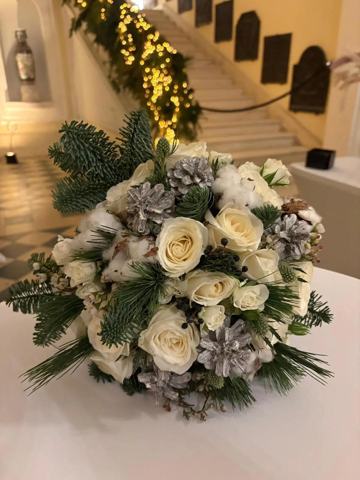 Bouquet de mariée hivernal détail