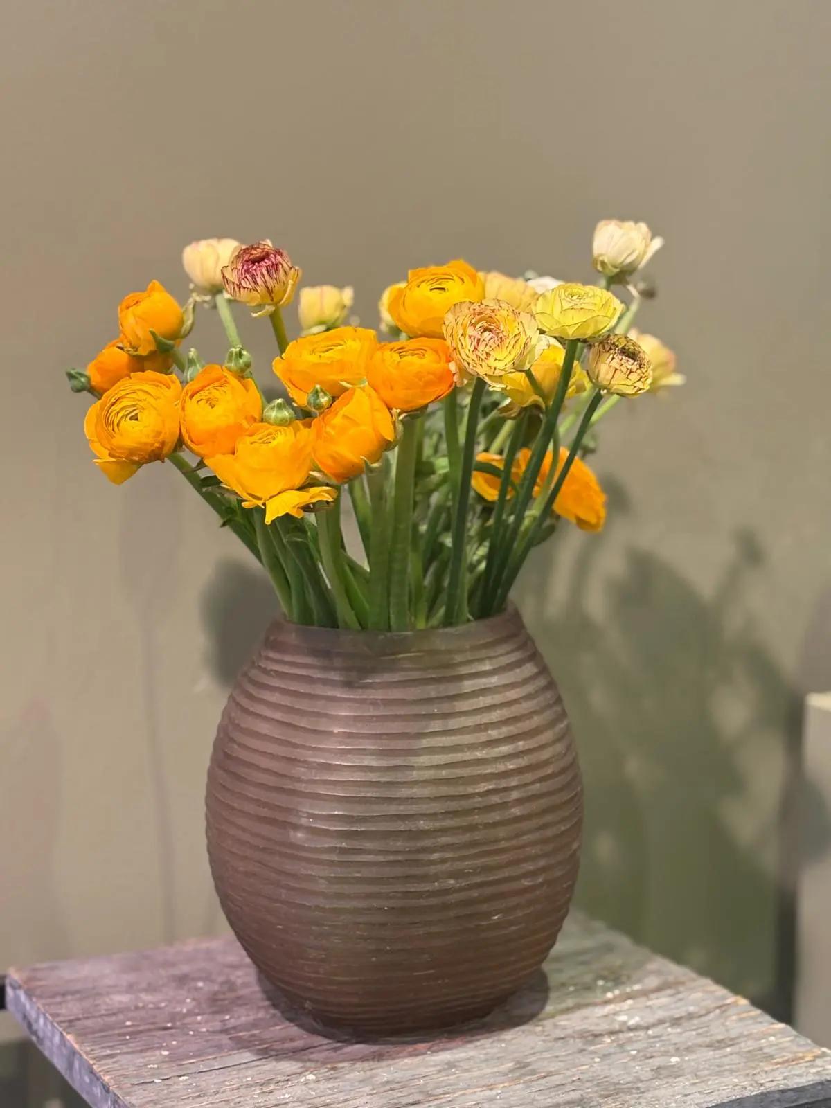 Bouquet renoncules oranges