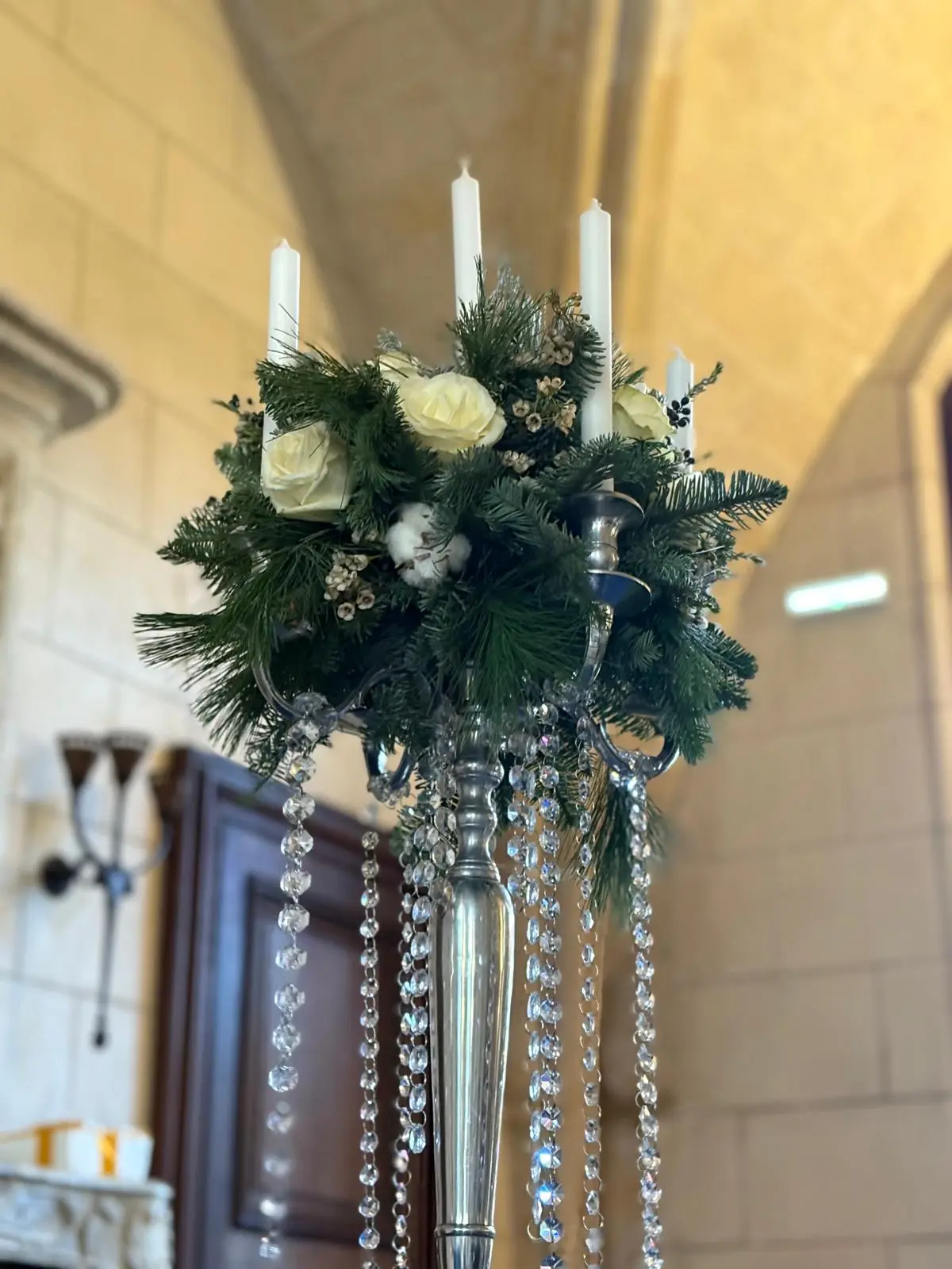 Détail chandelier mariage château